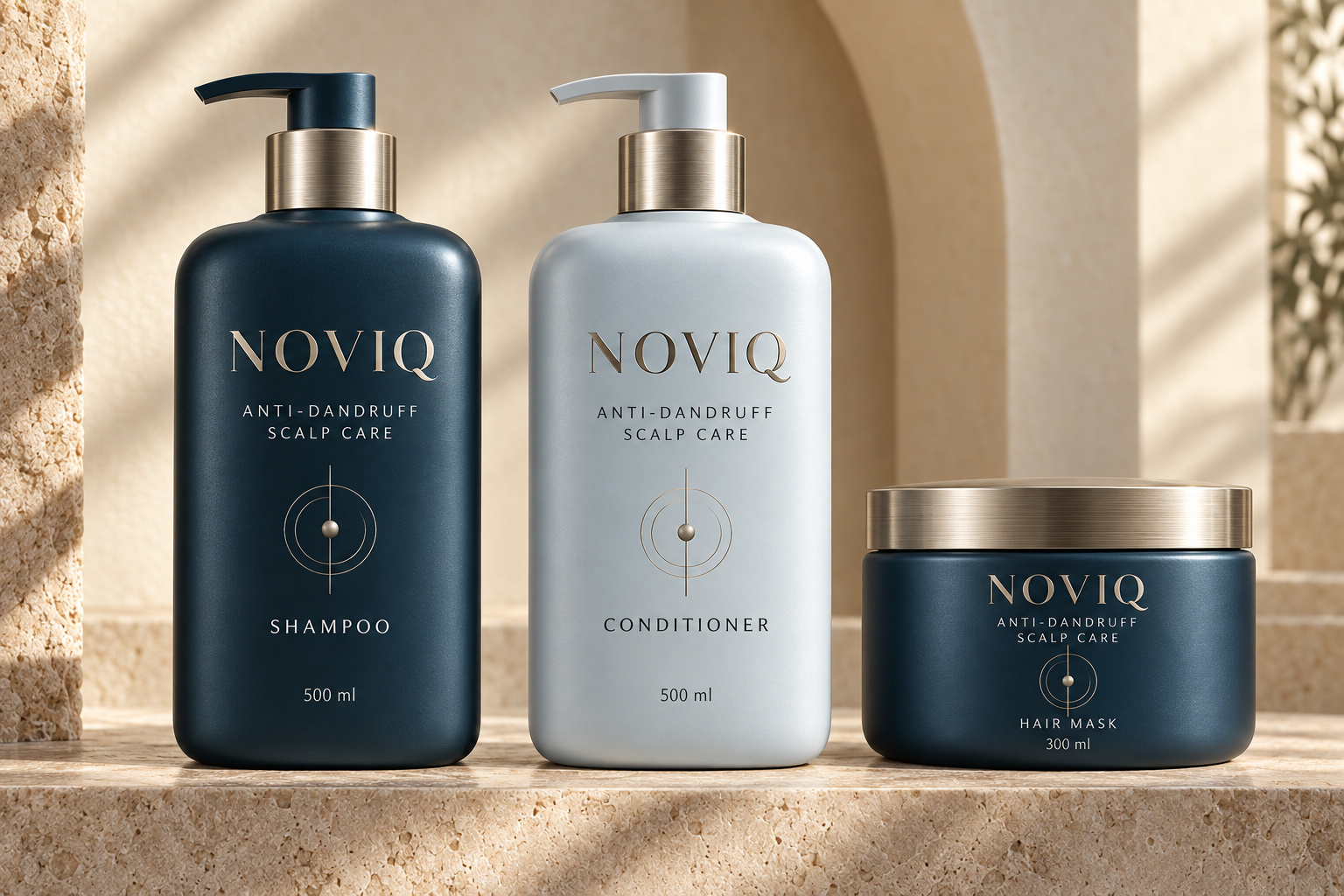 NOVIQ Anti-Dandruff Scalp Care shampoo, conditioner and hair mask