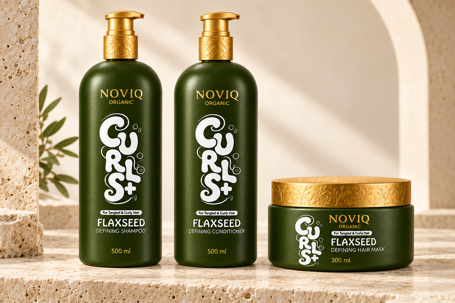 NOVIQ Flaxseed Defining shampoo, conditioner and hair mask