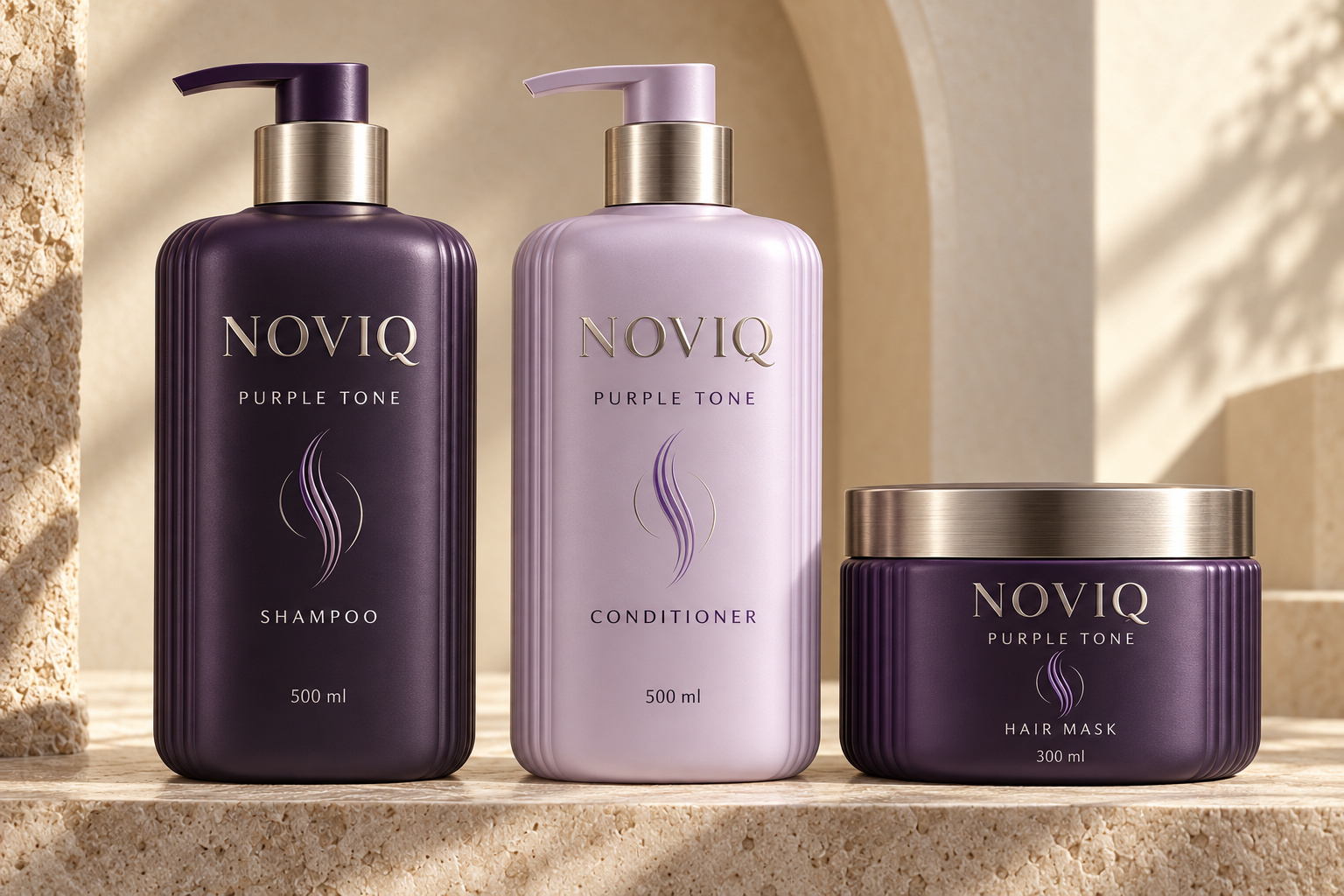NOVIQ Purple Tone shampoo, conditioner and hair mask