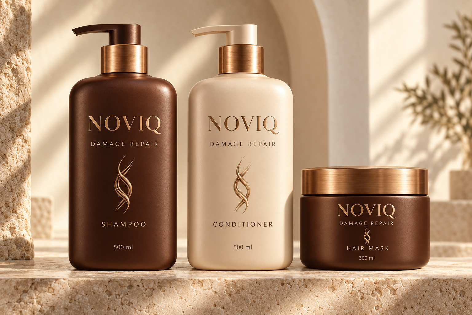 NOVIQ Damage Repair shampoo, conditioner and hair mask
