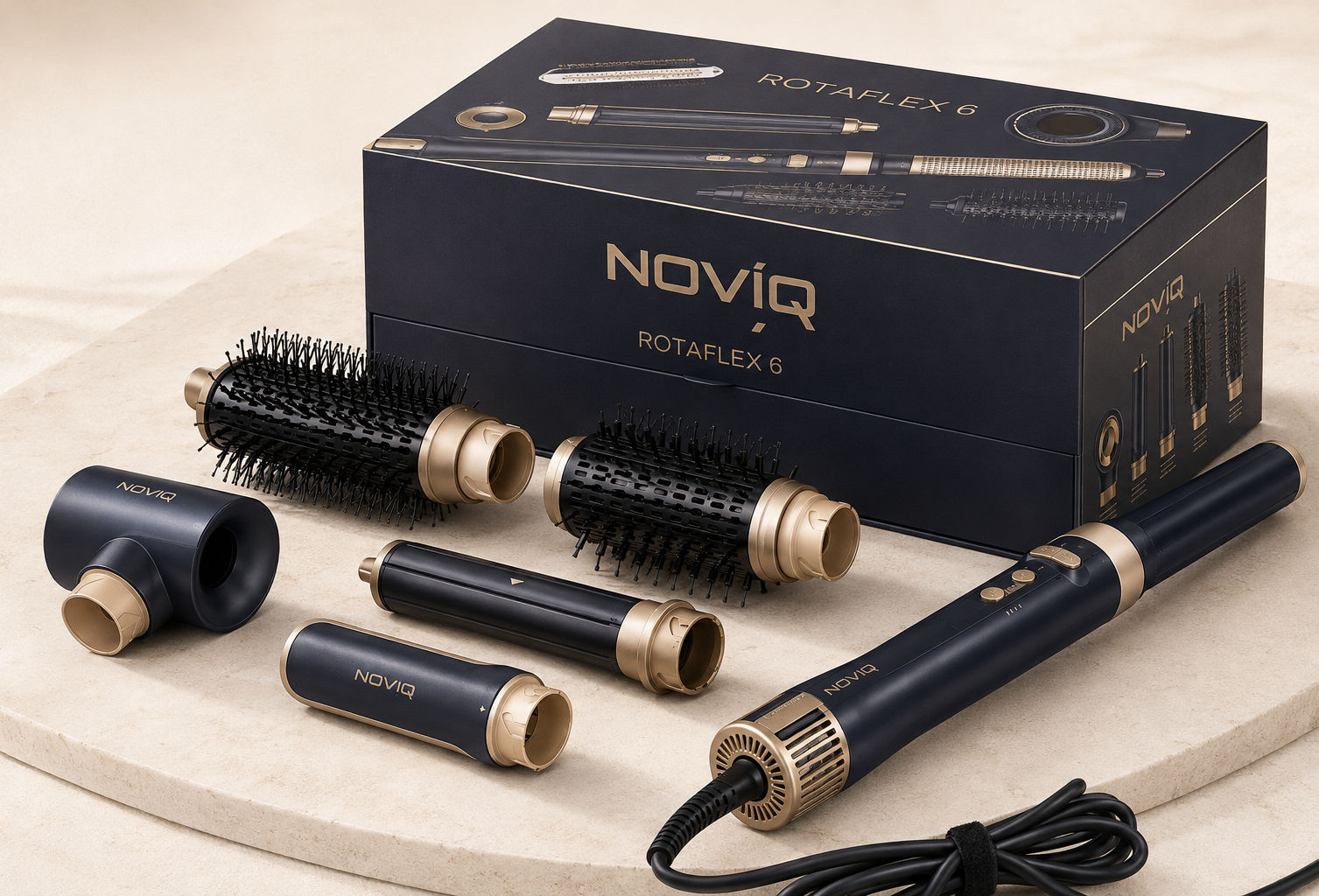 NOVIQ ROTAFLEX 6 — Auto-Rotating 6-in-1 BLDC Styler