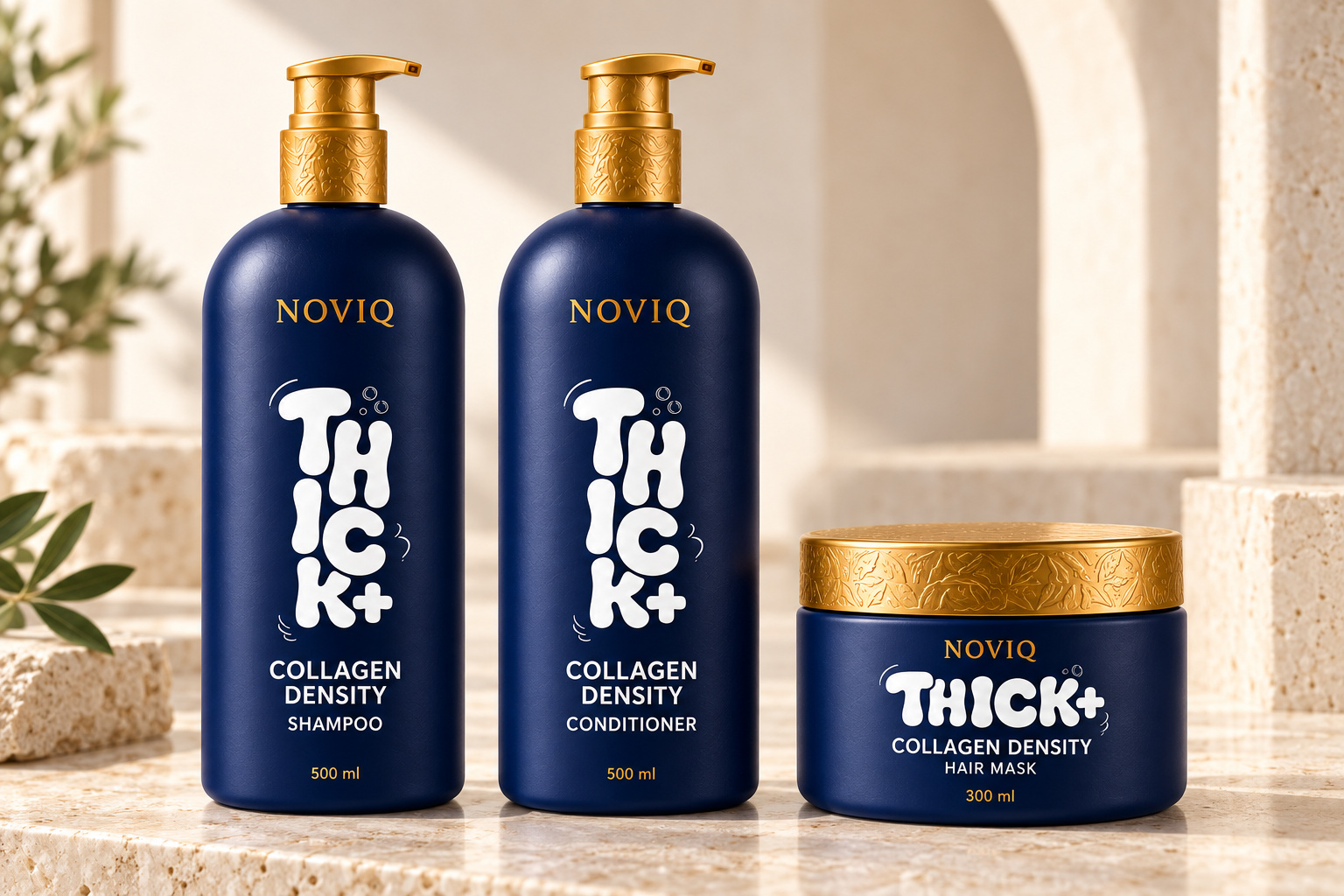NOVIQ Collagen Density shampoo, conditioner and hair mask