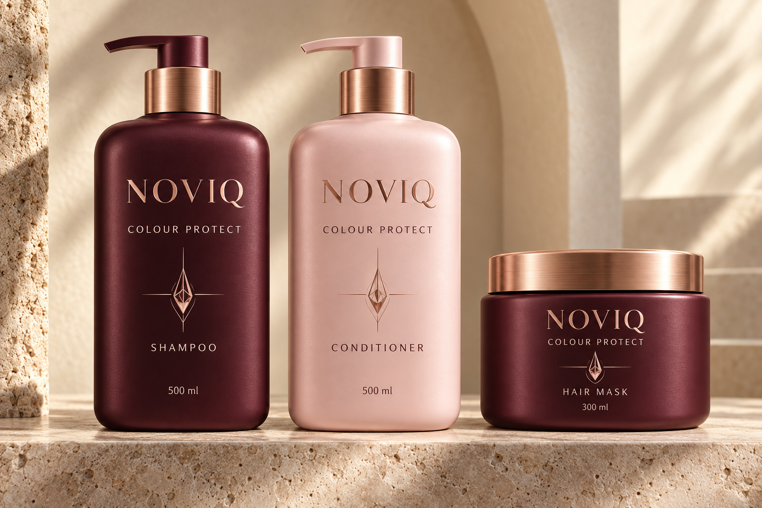 NOVIQ Colour Protect shampoo, conditioner and hair mask