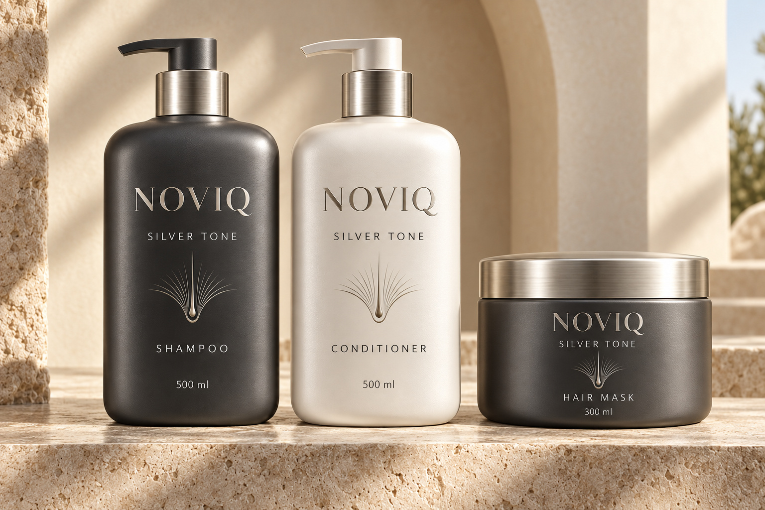NOVIQ Silver Tone shampoo, conditioner and hair mask